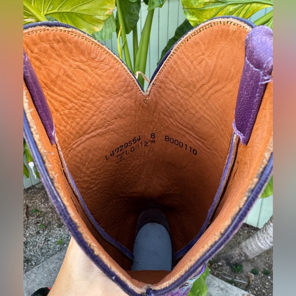 Lucchese Classics Handmade Purple cowboy boots size 8 - Picture 9 of 12